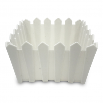 MS IMPORTS WHITE SQUARE FENCE POT 6"WX4"L