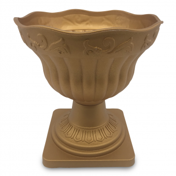 MS IMPORTS BROWN PLASTIC PEDESTAL POT 9"WX9"L