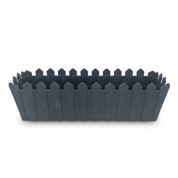 MS IMPORTS BLACK RETANGULAR FENCE POT 12"WX4"L