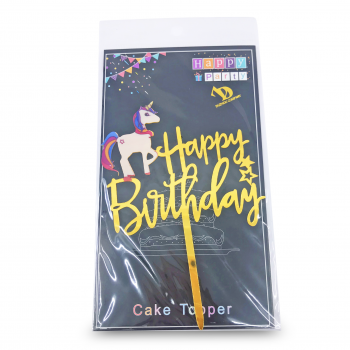 MS IMPORTS UNICORN HAPPY BIRTHDAY CAKE TOPPER 