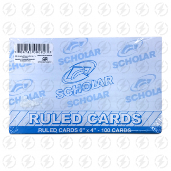SCHOLAR RULED CARDS 100PCS 6"X4"