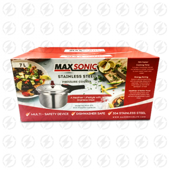 MAXSONIC STAINLESS STEEL PRESSURE COOKER 7L
