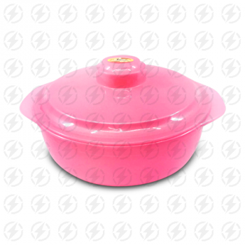 PINK PLASTIC BOWL W/COVER SM