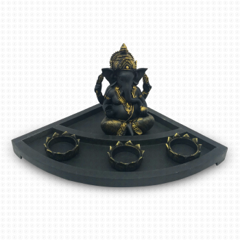 MS IMPORTS BLACK + GOLD GANESH WITH TRAY 